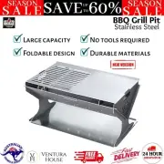 Grillz Fire Pit BBQ Outdoor Camping Portable Patio Camping Folding Steel Heater