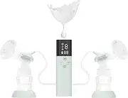 GoNeno Double Electric Breast Pumps, RH-338, Painless Breastfeeding Milk Pump, Breastmilk with Adjustable Powerful Suction, Ultra-Quite, Rechargeable Breast Pump with LCD Display- Green
