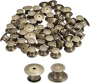 uxcell 60Pcs Metal Locking Pin Backs, Pin Keepers Locking Clasp Flat Head Clamp Needle Back Lock for DIY Brooch Crafts Badges Enamel Lapel, Bronze