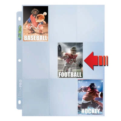 Ultra PRO 100 Count 9 Pocket Premium Storage Pages Sheets Trading Cards Binder