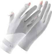 [Generic] Full Finger UV Protection Driving Gloves Women, Thin & Breathable UV Sun Gloves Sun Protection,Light Cycling for Women