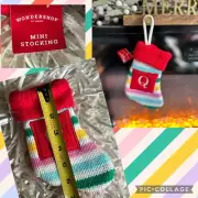 NEW w/ TAG WONDERSHOP Monogram Mini Q Rainbow Christmas Stocking TARGET Knit