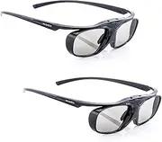 Hi-Shock 2 x BT Pro Black Heaven Active 3D Glasses for 3D TV from Sony, Samsung, Panasonic | Compatible with SSG-3570 CR, TDG-BT500A, AG-S350 [Battery]