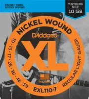 D'Addario EXL110-7 7-String Nickel Wound Electric Guitar Strings, Regular Light, 10-59