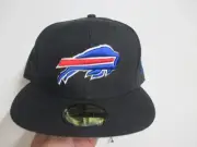 BUFFALO BILLS "NEW ERA 5950" MENS FITTED FLAT RIM HAT (7 1/2) NWT BLACK RARE GEM