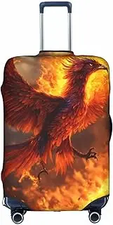 [Pvinnk] Phoenix Print Protective Luggage Cover Elastic Washable Suitcase Protector Travel Gear Protector, White, Medium