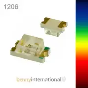 50x SMD LEDS 1206 RED ORANGE YELLOW GREEN PERIDOT BLUE WHITE Warm