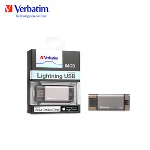 Verbatim 威寶 64GB LIGHTNING OTG 雙介面隨身碟 蘋果灰