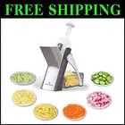 Multi-Functional Safe Mandoline Slicer: Fast Meal Prep with Hidden Blades - Gray