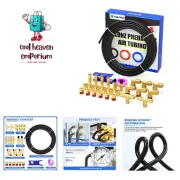 Black 1/4" OD 32 Meter 100ft PA12 Nylon Air Tubing Kits,Pipe Hose Air Line Tu...
