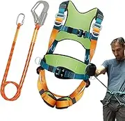 Fall Arrest Safety Harnesses - Safety Harness Fall Protection Kit | Shock Absorbing Lanyard Quick Connect Belt, Protective Equipment for Climbing, Work, Roofing