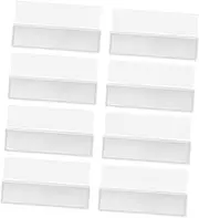 VILLFUL 60pcs Adhesive Label Pockets Plastic Storage Stickers for Warehouse Office More Long Tag Label Holder