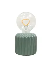 Sadie LED Heart Table Lamp in Sage