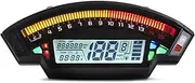 Motorcycle Universal LCD Digital Speedometer 14000RPM 6 Gear 199km/h Backlight Motorcycle Odometer, for 1,2,4 Cylinders Meter Motorcycle Trip Meter