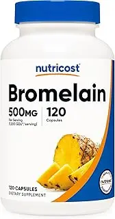 Nutricost Bromelain 500mg, 120 Veggie Capsules - Bromelain (2400 GDU/g), Non-GMO, Gluten Free