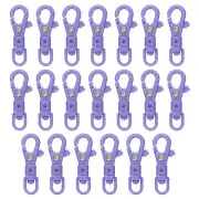 20 Pcs Plastic Lobster Claw Clasps Swivel Snap Hook Trigger Clip, Purple