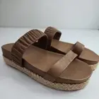Kaanas Selangor Ruched Platform Pool Slides Size 8 Coffee