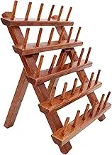 Thread Spool Organizer, Wood Sewing Thread, Crafting Spool Holder with Foldable and Space Saving Design for Professionals, Quilting or Crafters, 9.84x9.25 Inches