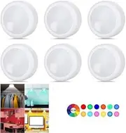 Puck Lights, 6 Pack RGB 13 Colors Changing LED Wireless LED Under Cabinet Lighting Push Lights Closet Light Battery Powered Lights Under Counter Lighting 3 AAA Battery