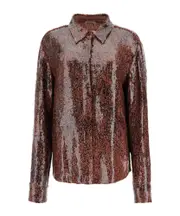 Dries Van Noten Sequin-Embellished Button-Up Shirt FR36 Multicolor