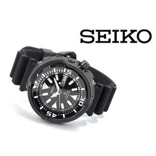 【金台鐘錶】SEIKO 精工 Prospex SCUBA 鮪魚罐頭 潛水機械錶 黑鋼 膠帶(日本版) SRPA81J1