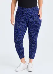 [Taking Shape] Taking Shape Natural Casey Xx Legging Size 16 in Ultramarine / Black, Viscose - Plus Size Women's Clothing Ultramarine / Black