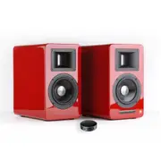 Airpulse A100 Active Wireless Bookshelf Speakers and WiiM Mini (Red)