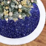 Sequin Christmas Tree Skirt 48inches Sparkly Tree Skirts with White Faux Fur ...