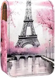 Lipstick Case,Portable Makeup Bag Cosmetic Pouch,Lipstick Holder Makeup Organizer,France Pairs Eiffel Tower Tree