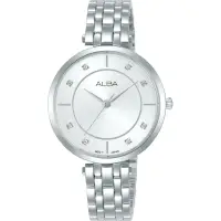 在飛比找momo購物網優惠-【ALBA】雅柏 簡約晶鑽女錶-銀/32mm(ARX087X