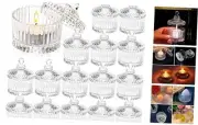 16 Piece Votive Candle Holders with Lids, Tealight Candle Holders in Bulk,