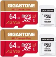 64GB 2-Pack Micro SD Card Microsd A2 V30 UHS-I U3 C10, Run App for Smart Phone,