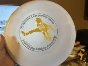 Wham-o Frisbee 141G 50 mold 1976 National Championship series yellow Jimmy stamp