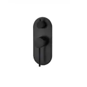 INS Roul Matt Black Round Wall Diverter Mixer