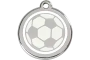 RED DINGO SOLID STAINLESS STEEL ENGRAVED CAT/DOG ID TAG - SOCCER BALL - PFP09