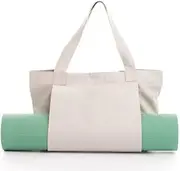 Yoga Mat Bag With Pockets - Multi-Functional Canvas Tote for Women - Portable Gym Carrier With Mat Holder for Pilates and Daily Uses