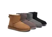 AUSTRALIAN SHEPHERD® UGG Boots Double Faced Sheepskin Wool Ankle Mini Classic - Grey / AU Ladies 10 / AU Men 8 / EU 41