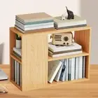 Small Book Shelf Organizer for Workplace Freestanding 2 Tier Kids Bookshelf