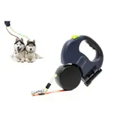Pet Traction Rope Dual Retractable Durable Dog Leash Rope Zero Tangle Walk-Blue