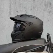 Motorcycle Helmet Vintage Moto Black Warrior Combination Helmet Full Half Helmet