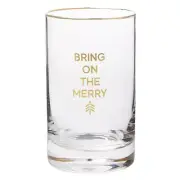 Rocks Glass Bring on the Merry Printed for Cocktails Old Fashioned Drinking 4pk