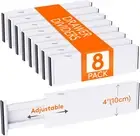 8 Pack Drawer Dividers Plastic 4" High, 13.5-22" Adjustable Drawer Organizers...
