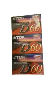 TDK HIGH OUTPUT Dynamic Performance D60 Audio Cassette 3 Pack