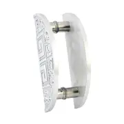 BRUSHED SATIN HALF MOON BRUSH Entry Door Handles 500x250 mm - Royce Series
