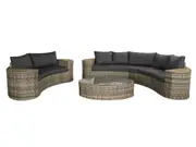 FurnitureOkay Viera 5-Piece Wicker Outdoor Modular Lounge Setting