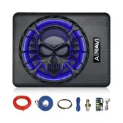 AINAVI 10" Active Slim Under Seat Car Subwoofer, 800W Powered Car Subwoofer, ...