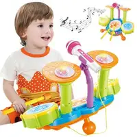 在飛比找森森購物網優惠-Colorland-兒童音樂鼓 電動燈光玩具爵士鼓 寶寶早教