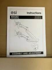 ESI EDGE2 Black Heavy Duty Dual Arm Monitor Stand Desk Mount Adjustable Tension