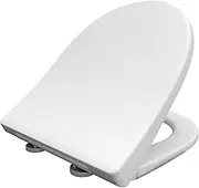 Bemis Click & Clean® D-Shape Toilet Seat with Soft-Close Mechanism, Cleaning with Best Hygiene Thanks to Patented Removal System, Easy Installation from The Top, Antibacterial Plastic, White, D-Shape