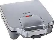 Cloer XXL 6269 Sandwich Maker 1800 W for 4 Sandwiches, American Toast, XXL Filling, Optical Completion Message, Silver